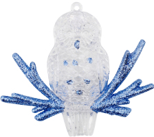 Підвіска новорічна Сова синя 9*10,5см КМ