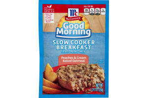 McCormick Good Morning Slow Cooker Breakfast Seasoning Mix Peaches & Cream Baked Oatmeal