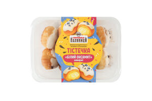 Пирожные заварные с кремом и начинками Белый бархат Сумська Паляниця лоток 8х0.03кг