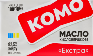Масло кислосливочное 82.5% Экстра Комо м/у 180г