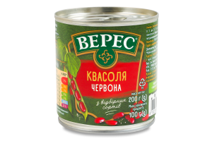 Фасоль красная стерилизованная Нежная Верес ж/б 200г