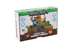Фарби гуашеві Minecraft 6кольорів 20мл Yes
