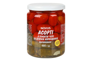 Асорті чері корнішони марин. Novus 480г