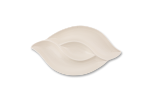 Блюдо біле кераміка на 3секції 35*19,5см