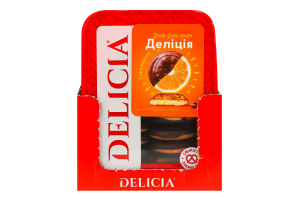 Печенье сдобное сбивное со вкусом апельсина Делиция Delicia лоток 300г