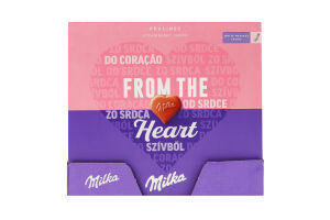 Цукерки з кремово-полуничною начинкою в молочному шоколаді Heart Milka к/у 5х22г