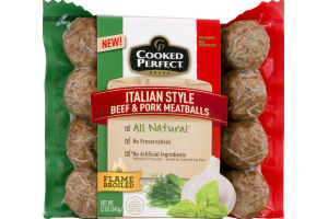 Cooked Perfect Italian Style Meatballs Beef & Pork