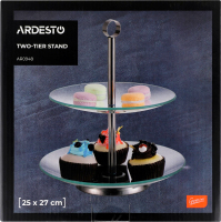 Блюдо скло/н/ж сталь двоярусне 25*25*27см Ardesto