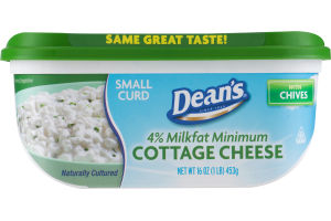 Dean's 4% Milkfat Cottage Cheese with Chives Small Curd