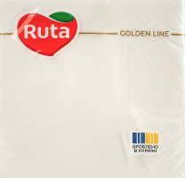 Серветки паперові 2-х шарові білі 235х235мм Golden line Ruta 40шт