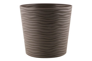 Вазон д/квітів Фьюжн капучино з вставкою низький 16*14,5см Алеана