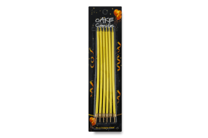 Свеча для торта с подставками золото 20.5см №KYYW172 Greenwich Products Co. Limited 6шт