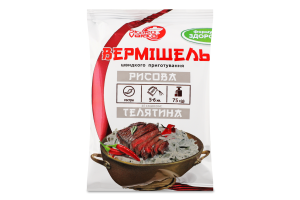 Вермішель швидкого приготування рисова з смаком телятини гостра 75г Скороварка