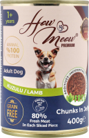 Корм д/дорослих собак з ягням 400г ж/б How Meow