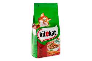 Корм сухой полнорационный для взрослых котов С говядиной и овощами KiteKat м/у 1.8кг
