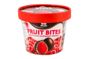 Малина заморожена в двох шарах шоколаду білому та молочному Rud ст 140г