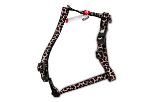 Шлея д/собак з QR паспортом леопард нейлон пластиковий фастекс р.M 20мм A38-60см B46-60см WauDog