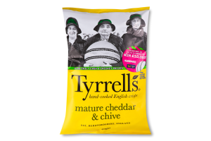 Чипси ТYRRELLS з сиром чеддер і цибулею