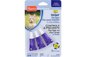 Hartz OneSpot Fle Egg & Flea Larvae Treatment for Cats & Kittens - 3 CT