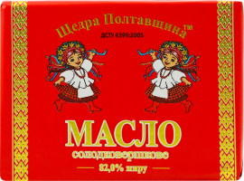 Масло Селянське солодковершкове 82% 200г Щедра Полтавщина