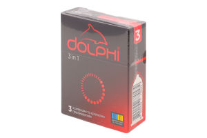 Презервативы в силиконовой смазке с накопителем 3in1 Dolphi 3шт