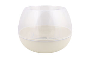 Горщик д/квітів Сфера біла троянда 14см Алеана