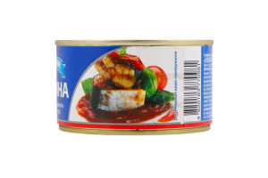 Сардина атлантична обсмажена в томатному соусі Аквамарин з/б 230г