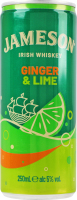 Напій слабоалкогольний газований Jameson Ginger & Lime, 5.0%, 0.25 л, (12)