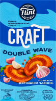 Грінки пшенично-житні хвилясті Домашній часник Double wave Craft Flint к/у 70г