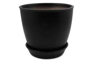Горщик чорний матовий кераміка 16*15*1,8см Духм'яна піч