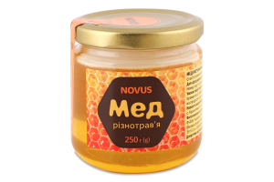 Мед натуральный цветочный разнотравье полифлорный Novus с/б 250г