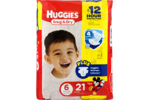 Huggies Snug & Dry Diapers Size 6 - 21 CT