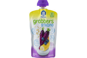 Geber Grabbers Strong 12+ Months Squeezable Puree Banana Blueberry & Purple Carrot