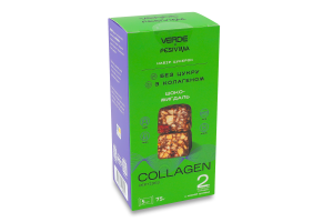 Цукерка з пептидами морського колагену, мигдалем та білим шоколадом з підсолоджувачами Collagen Verde к/у 75г