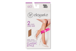Гольфи жіночі Elegante Classic style 40den 23-25 natural 2пари