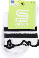 Шкарпетки Premier socks висок рюш смуж білі р18-20