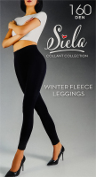 Термолеггинсы женские на коротком флисе Siela Collant collection 160den XL nero