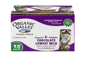 Organic Valley Chocolate Lowfat Milk 1% - 12 PK