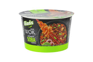 Локшина швидкого приготування з соусом Соба Wok Glads ст 95г