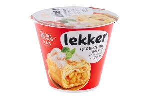Йогурт 8.5% десертный Яблочный штрудель Lekker ст 180г
