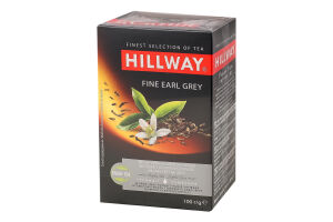 Чай черный байховый листовой с ароматом бергамота Fine Earl Grey Hillway в/с к/у 100г