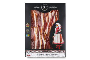 Бекон нарезка Пикантный Смачні справи с/к в/с к/у 150г