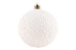 Прикраса ялинкова Куля Сніг 80мм 31335