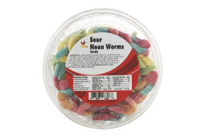 Ahold Sour Neon Worms Candy