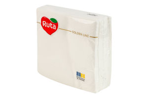 Серветки паперові 2-х шарові білі 235х235мм Golden line Ruta 40шт