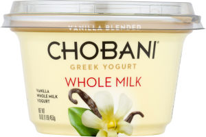 Chobani Whole Milk Greek Yogurt Vanilla