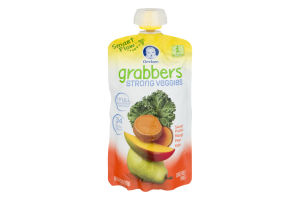 Gerber Grabbers Strong Veggies Squeezable Puree Pouch Sweet Potato Mango Pear Kale
