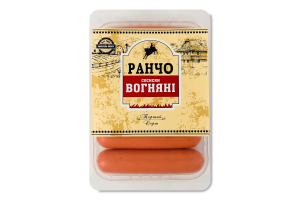 Сосиски Вогняні Ранчо 1с лоток 0.3кг