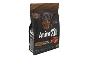 Корм сухий повнораціонний для дорослих собак великих порід з ягням та свіжою індичкою AnimAll м/у 2.5кг