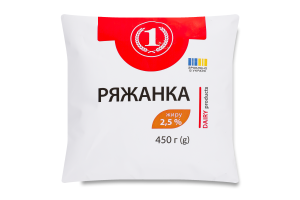Ряженка 2.5% ТМ "1" м/у 450г